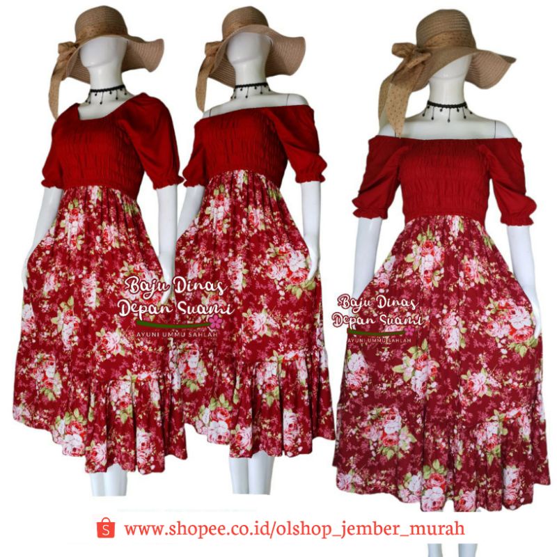 BAJU KEKINIAN MOTIF BUNGA SYIFA 09 BDDS - DASTER PREMIUM BDDS - BAJU DINAS DEPAN SUAMI - KADO PERNIK