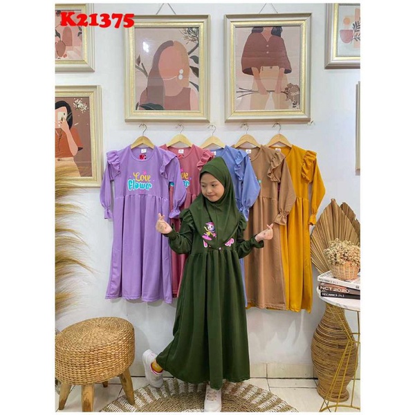 Gamis anak perempuan / bahan voxy
