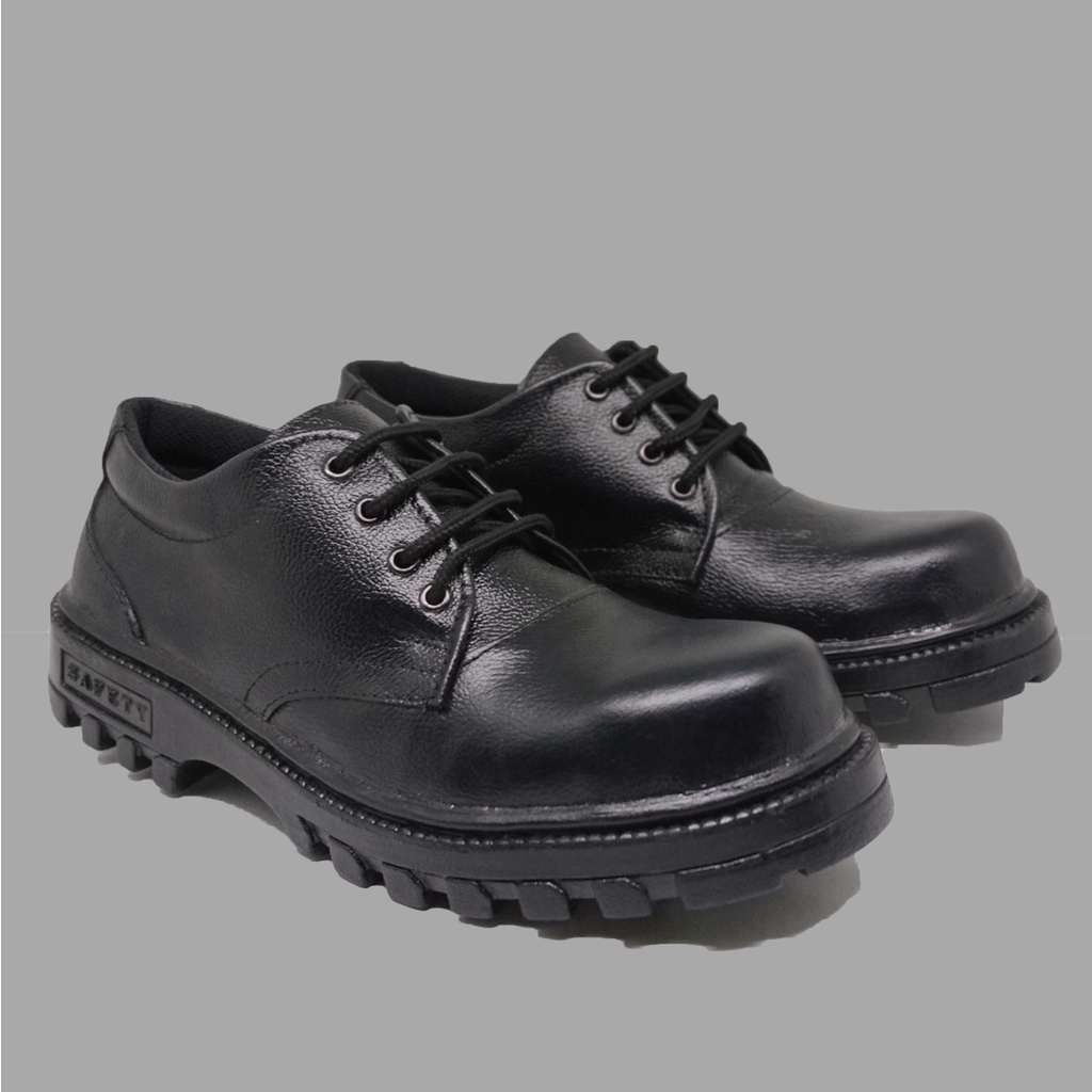 Sepatu Safety Kulit Pria King hitam ( Produksi Sendiri )