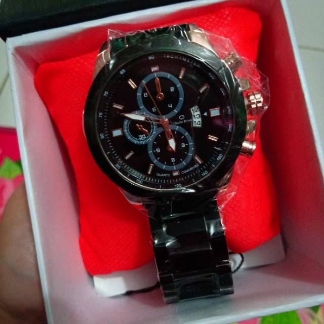 Jam cowok Charles Delon original tanggal aktif free box jam by zellshop