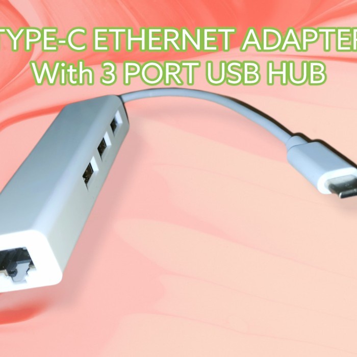 USB Tipe C 3.1 Ethernet Jaringan LAN Adapter untuk PC Laptop Tablet Macbook+ usb hub 3 port