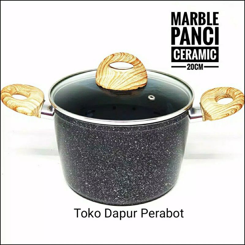PANCI KERAMIK KECIL MARBLE ANTI LENGKET