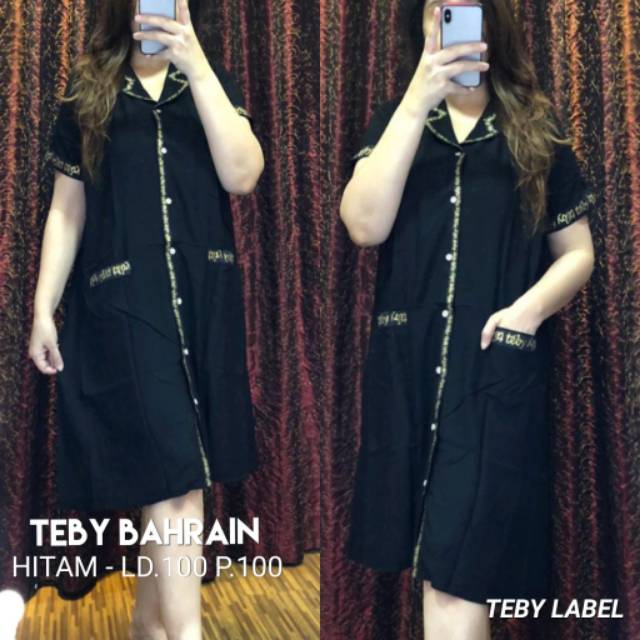 Daster arab Teby BAHRAIN Dress Rayon Midi Tunik Mewah Kekinian