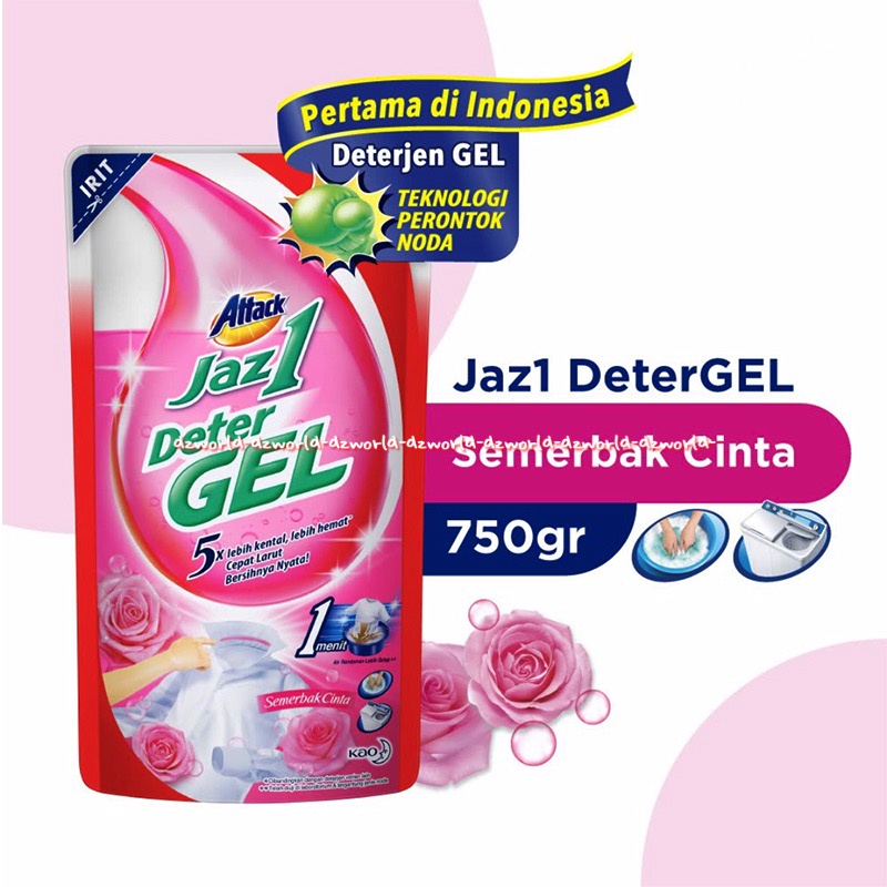 Attack Jaz 1 Deter Gel 5x Lebih Kental Sabun Cuci Cair Gel 750ml Pesona Segar Semerbak Cinta Atack Jaz1