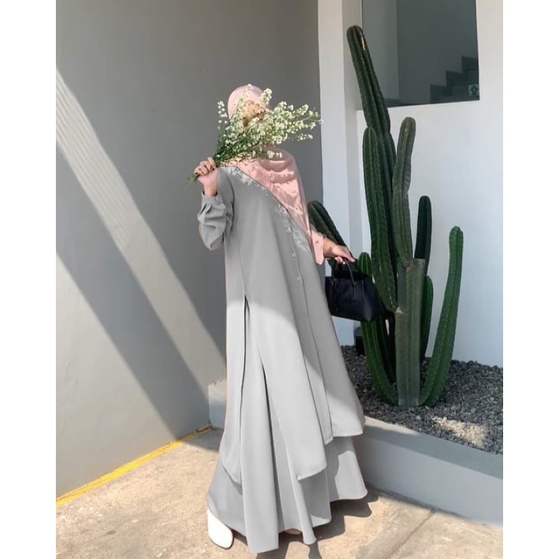 BAJU SETELAN WANITA ONE SET NEDALIA DAILY TUNIK SET SYARI BAHAN WOLFIS