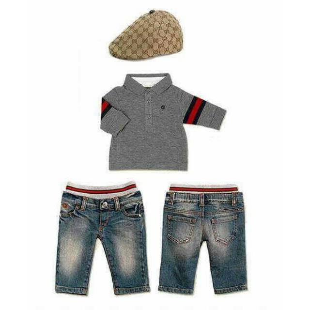 Stelan Impor Anak Laki Gucci Cowboy White and grey