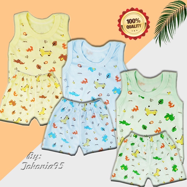 Setelan Singlet / Kaos Kutung Warna Baby Tara - Katun Soft premium SNI