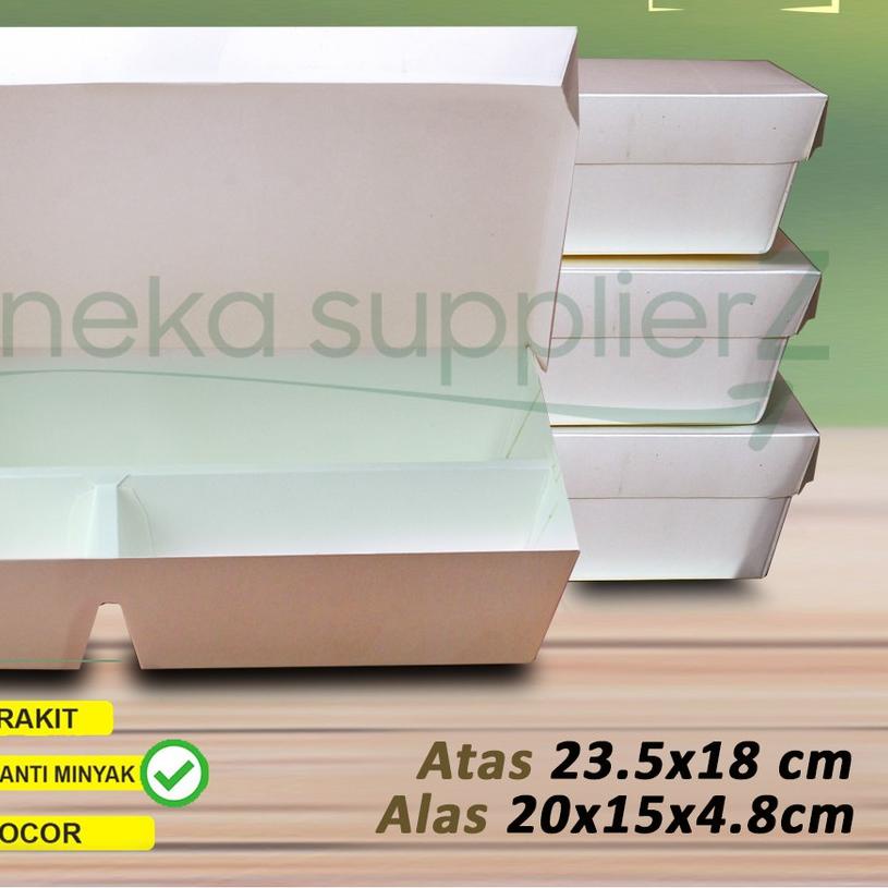 ◘ Paper Lunch Box SEKAT 3 - Lunch Box Paper - Kotak Bento Sekat 3 (20pcs) ❁