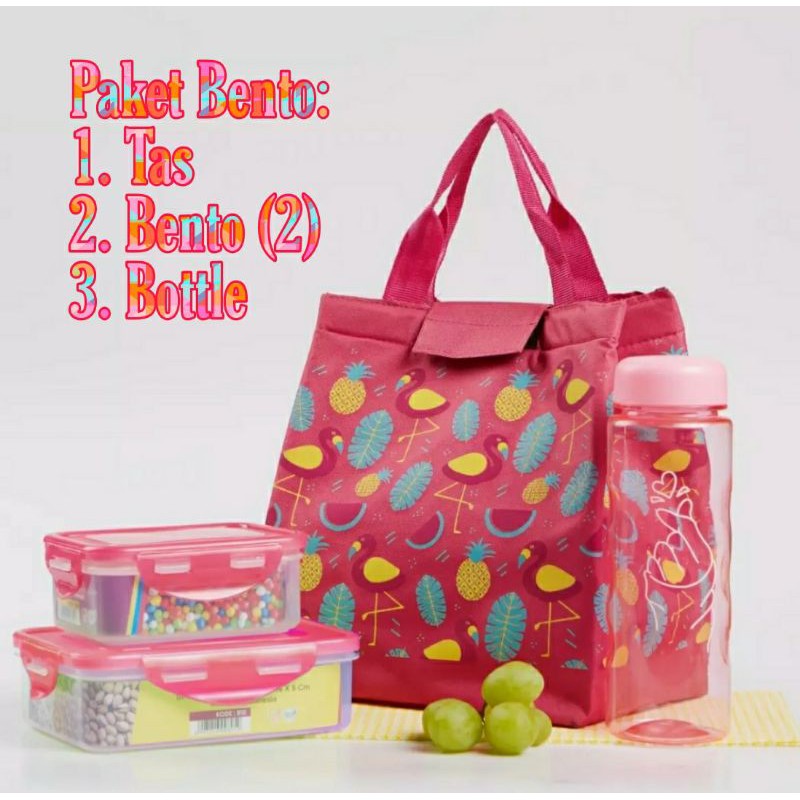 Tas Bekal Komplit / Paket Tempat Makan Minum Untuk Anak Dan Remaja