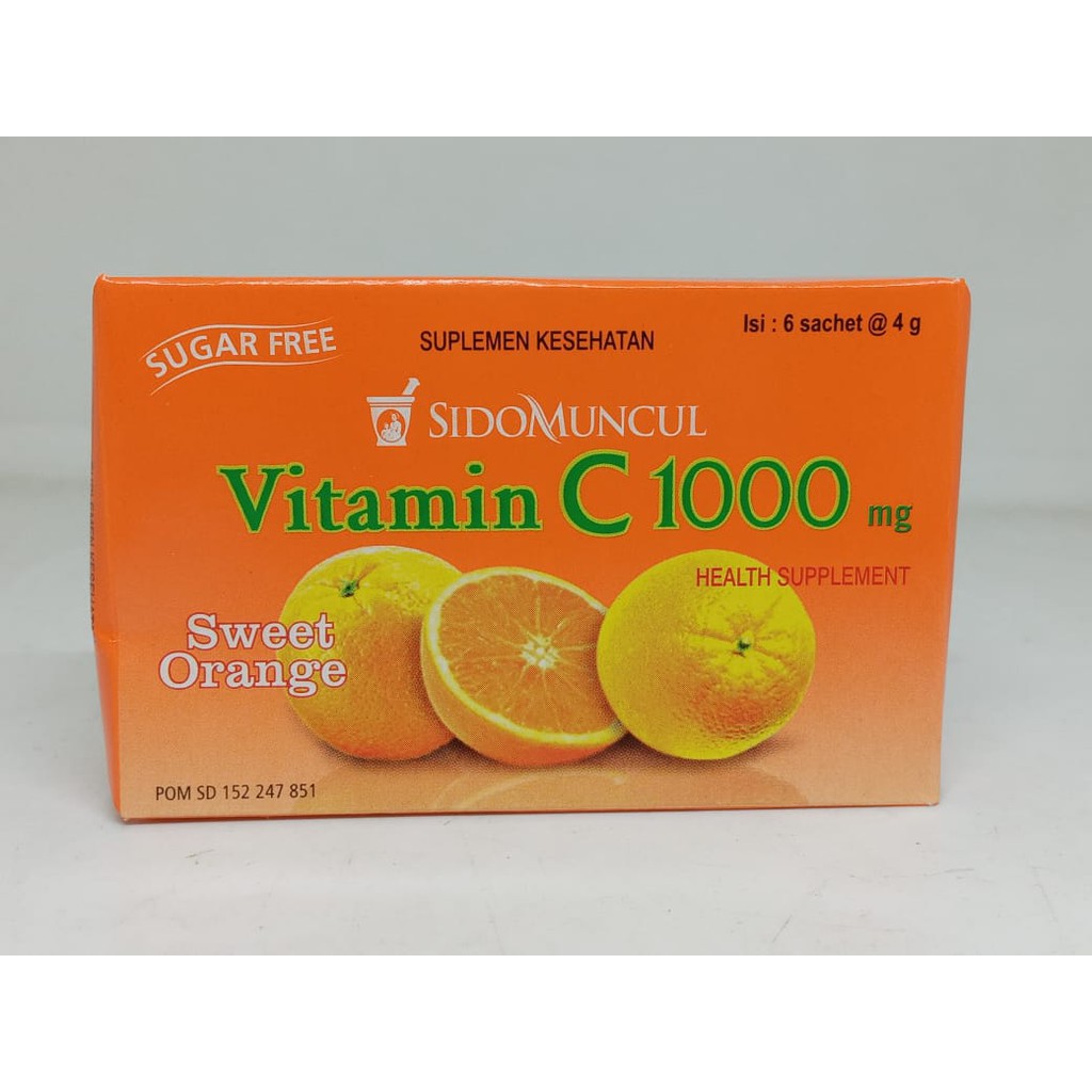 Sidomuncul Vitamin C 1000 Mg 6s Lemon Orange Minuman Suplemen Vitamin Kesehatan Shopee Indonesia