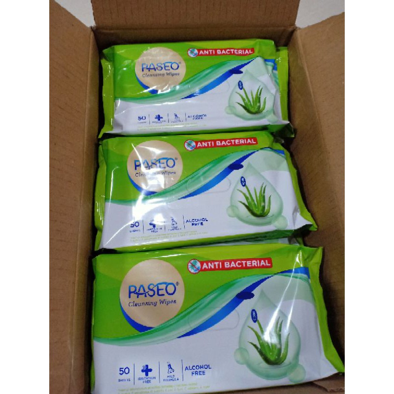 tissue paseo anti bacterial 50 s / tisue tisu basah antibacterial