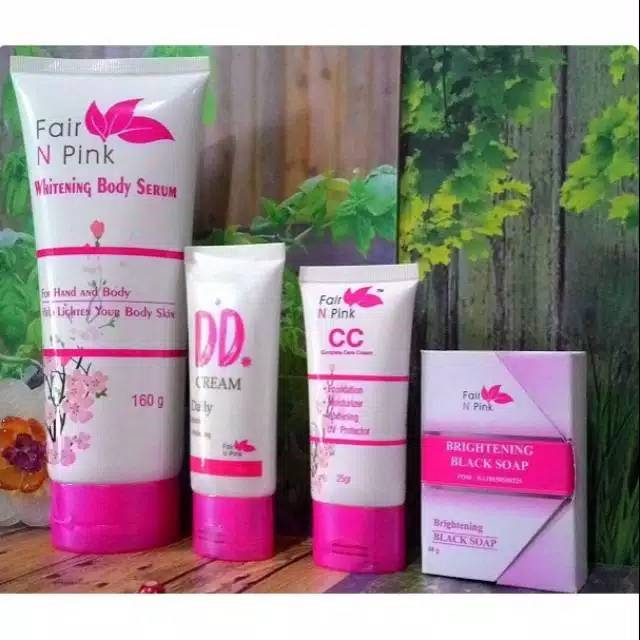 Paket lengkap  100% ORIGINAL FAIR N PINK (HAND&amp; BODY SERUM, DD CREAM, CC CREAM, SABUN BLACK SOAP)