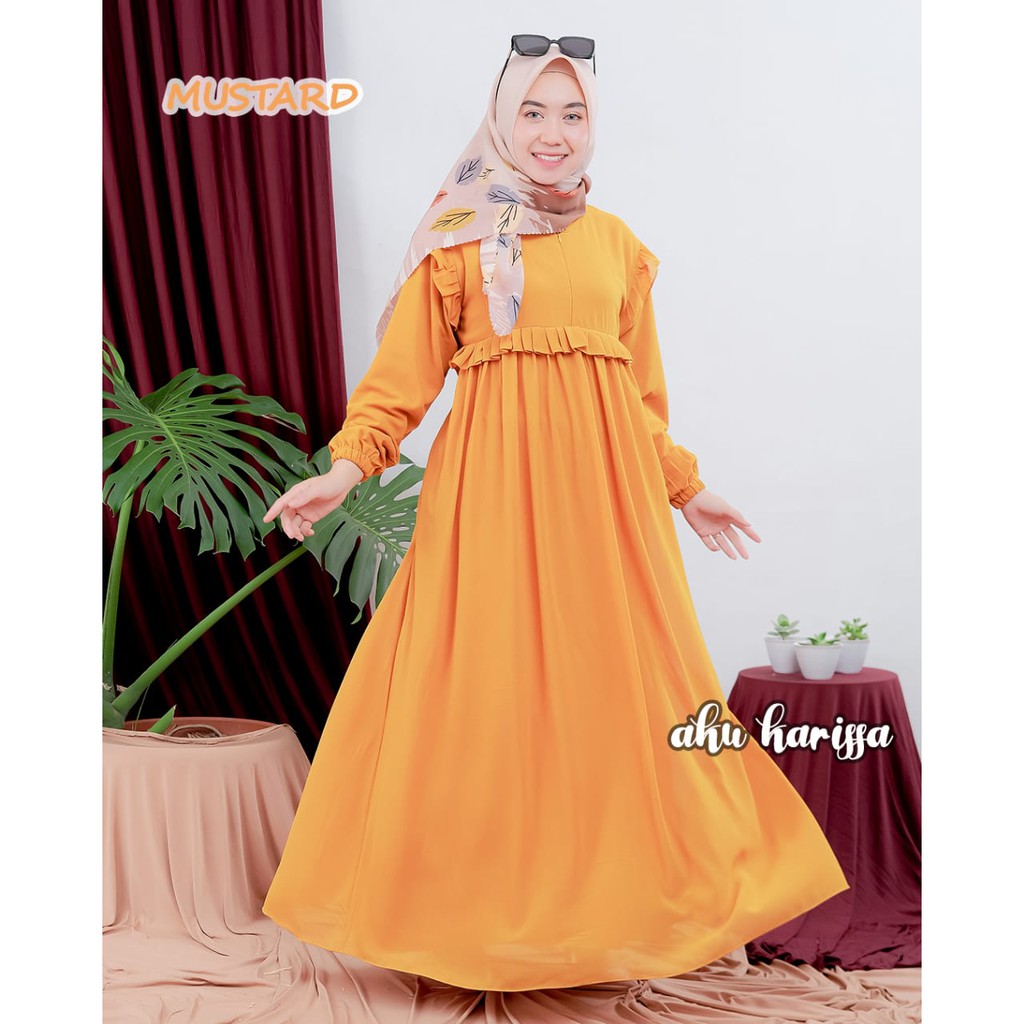 Gamis cringkel AILIN LIANA aku karissa dress pesta simpel mewah kringkel premium dan MARWAH CERUTY