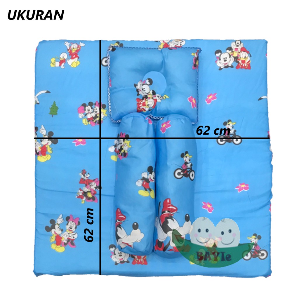 BAYIe - Kasur Bayi Lipat 4 in 1 (1 kasur, 1 bantal, 2 guling) /Tempat tidur bayi/matras bayi MURAH