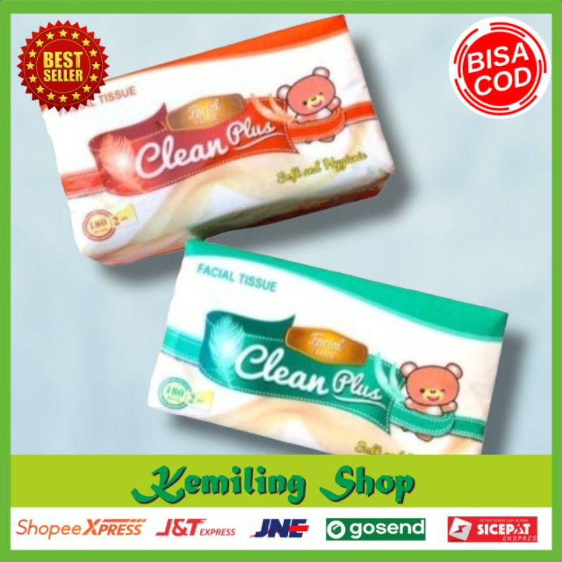 Tisu CLEAN PLUS 180 Sheet 2 ply Tisu NICE 180 Sheets 2 Ply/ Facial Tissue JOLLY 250 Sheet 2 ply