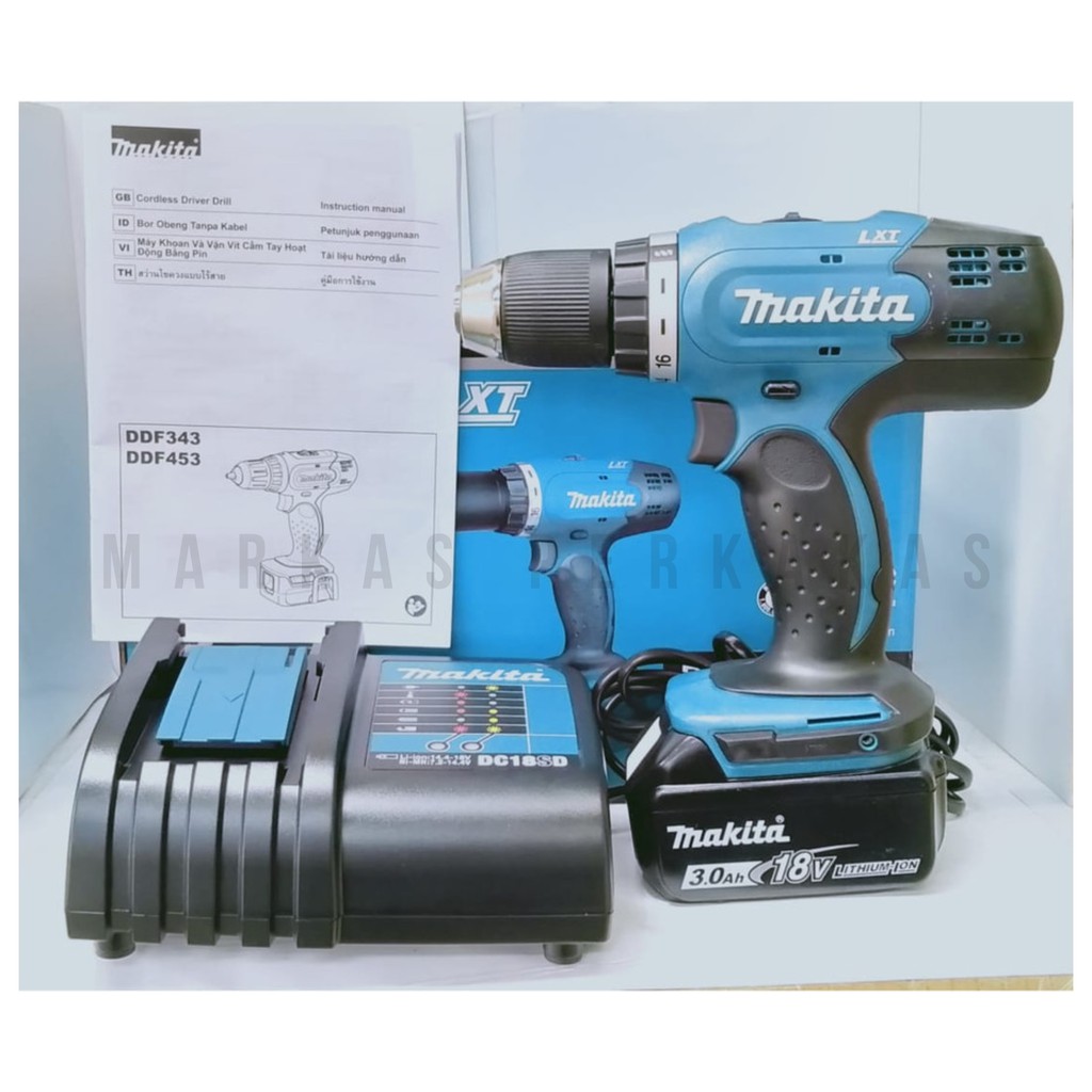 MAKITA Mesin Bor Baterai DDF453SFX7 - Cordless Drill 18v Makita