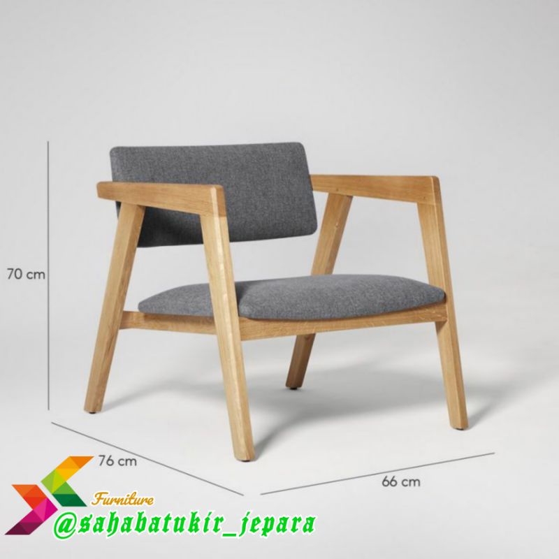 TERBARU Kursi santai kursi single minimalis kayu jati dudukan busa