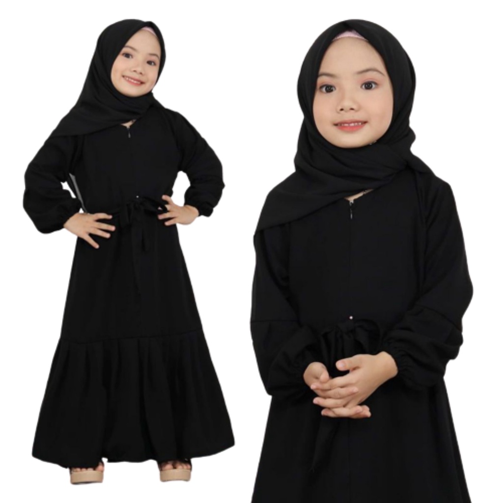 Abaya Anak Perempuan Usia 3 12 Tahun Gamis Syari Anak Perempuan Hitam Polos – Aqila