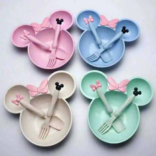 Ready Bandung Mangkuk Mickey Baby Piring Mickey Sett/Tempat makan bayi/anak