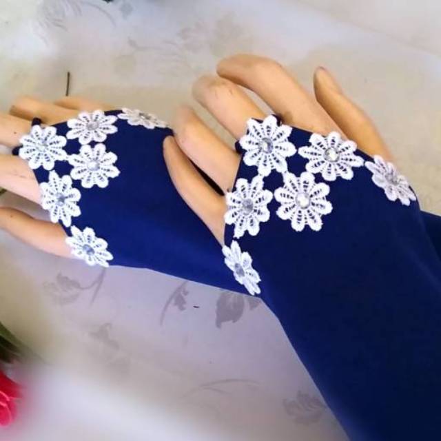 Handsock cincin flower full manset tangan wanita muslimah