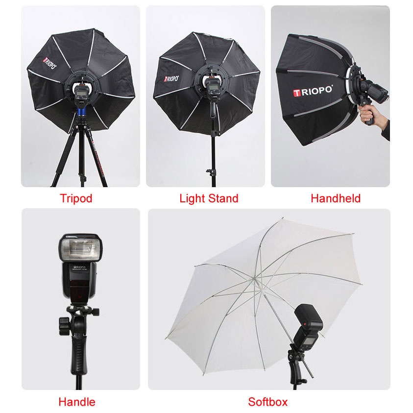 TaffSTUDIO Payung Studio Octagonal Umbrella Softbox Reflektor Flash 90CM - KS90 - Black
