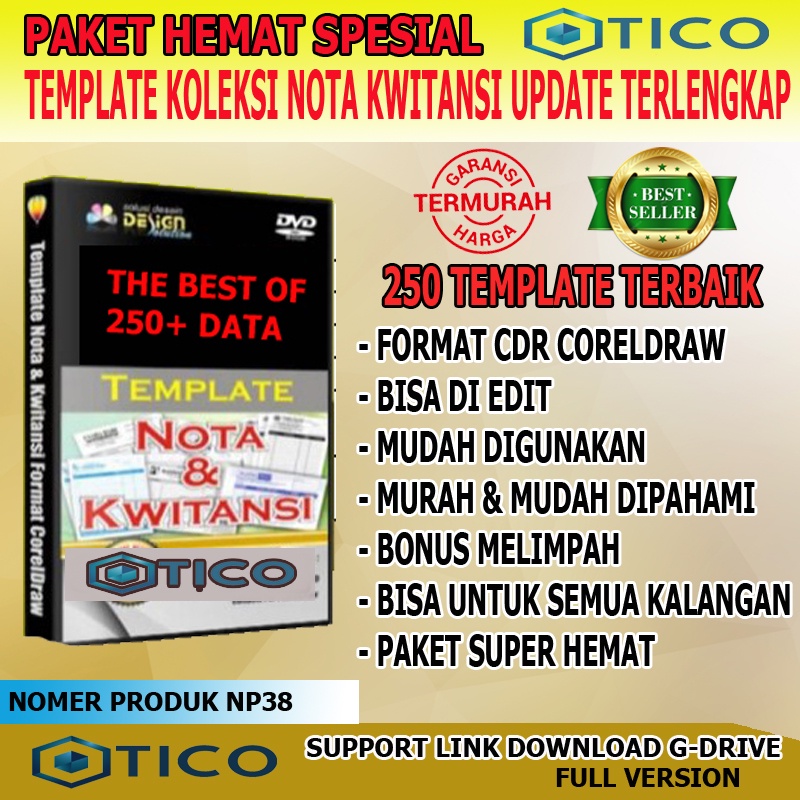 Paket Template Desain Nota design Siap Edit Siap Pakai Format CDR Usaha Percetakan Multimedia Termurah Terlaris NP38