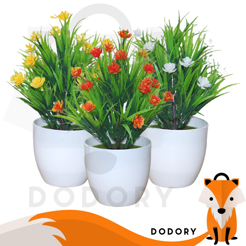 DODORY PT39 Pot Tanaman Hias Bunga Hias Plastik Ornamen Pot Bongsai Artificial Flower Decoration