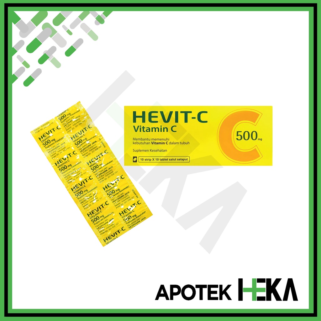 Hevit-C 500 mg Box isi 10x10 Tablet - Vitamin C (SEMARANG)