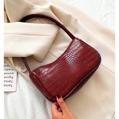 A-ZAHRA TAS BAHU CROCO VINTAGE / TAS SHOULDER BAG CROCODIL / TAS SELEMPANG WANITA