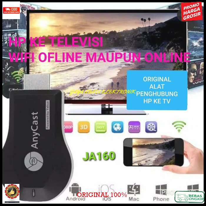 roseidstore J160 ORI ANYCAST DONGLE HDMI PENGHUBUNG PENYAMBUNG HP KE TEI TV MONITOR WIRELESS KE