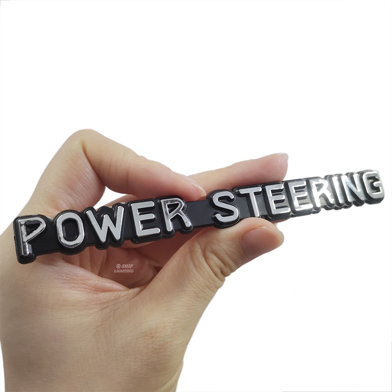 1pc Stiker Emblem Logo Power Steering Bahan ABS Untuk Dekorasi Mobil