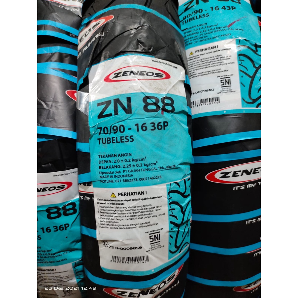 Ban Zeneos ZN88 70/90-16 Tubeless