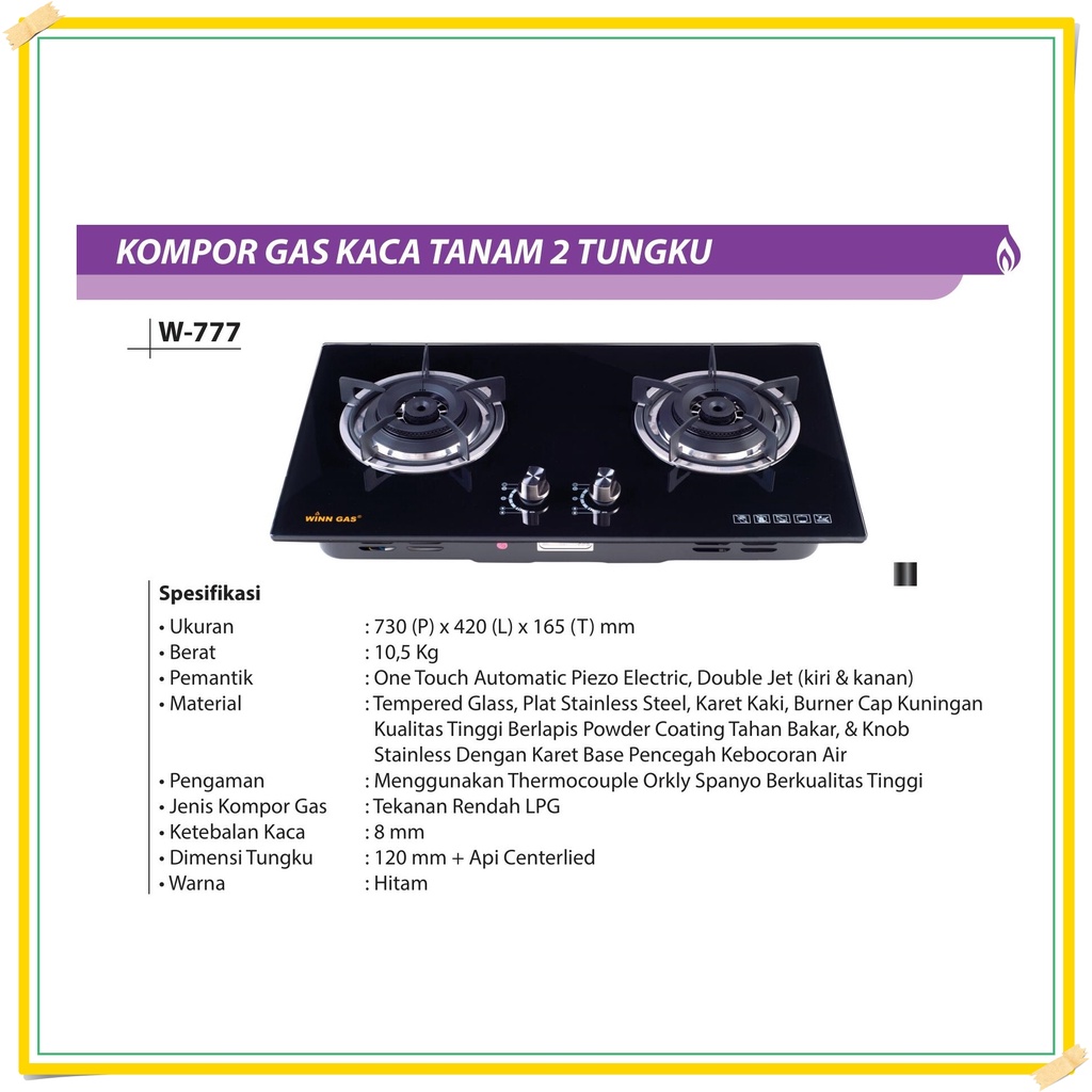 WINN GAS KOMPOR TANAM EXECUTIVE WG W777