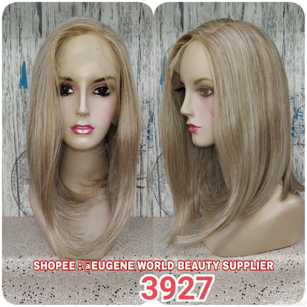 RAMBUT PALSU WIG WANITA MURAH FRONT LACE WIG LACE HALF LACE WIG FULL WIG WANITA PENDEK LURUS BOB SEB