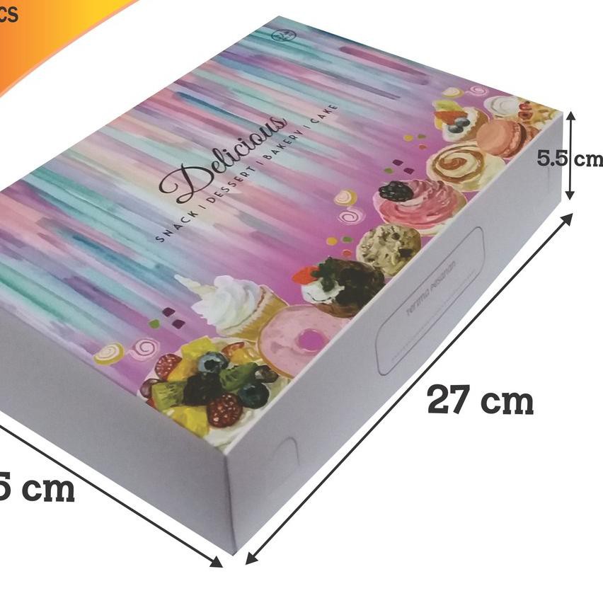 

@M-052Dus Box Kemasan roti kue Donat uk 27 x 18,5 x 5,5 cm Foodgradestok baru.!!
