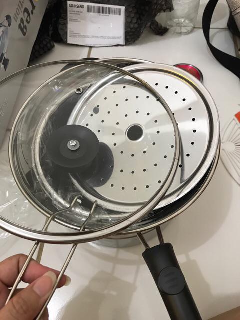 Je Panci Masak Rebus Kukus Goreng 22 Cm Multifunction Cooking Pot 3in1 Stainless Steel