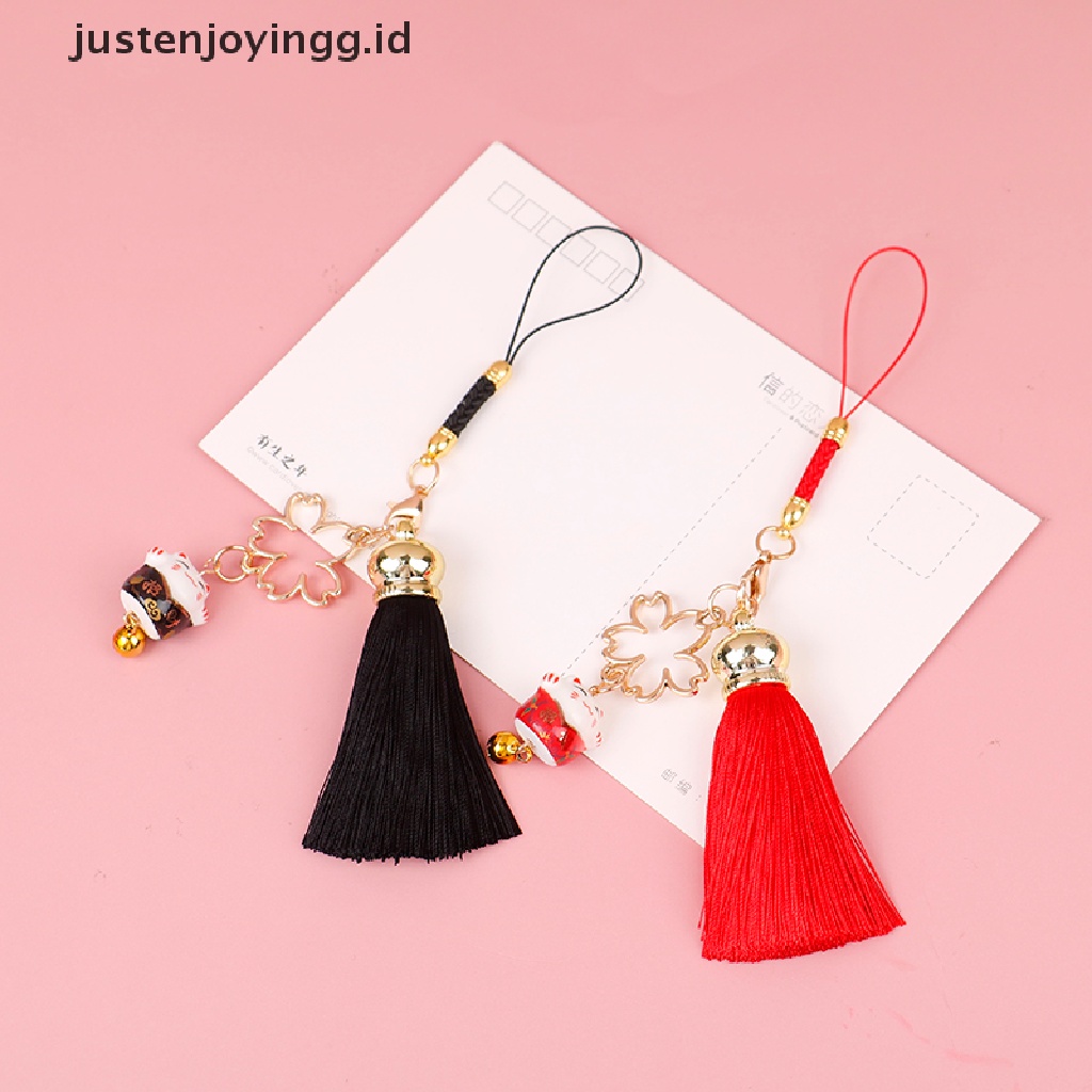 Tali Lanyard Motif Bunga Cherry Untuk Dekorasi Ponsel