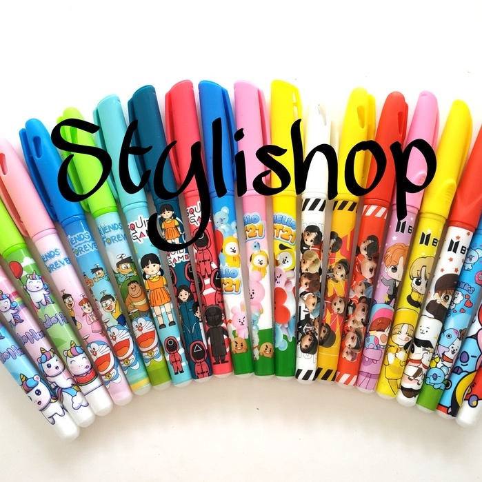 

(Isi 3) Bulpen Gel Karakter Campur, Gel Pen, Ballpoin, Pulpen Motif