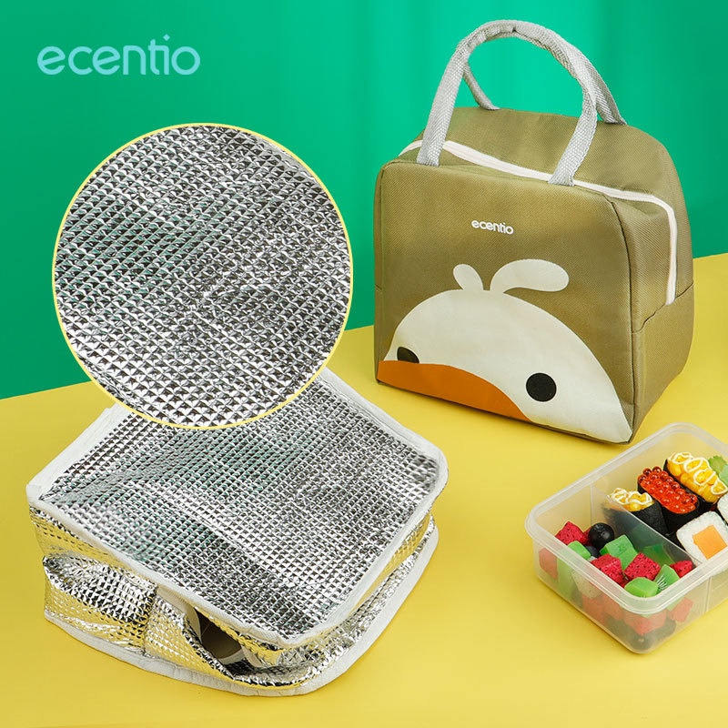 ecentio pola kartun tas bekal /tas kotak makan siang/tas makan kapasitas besar/Portabel Lunch Bag