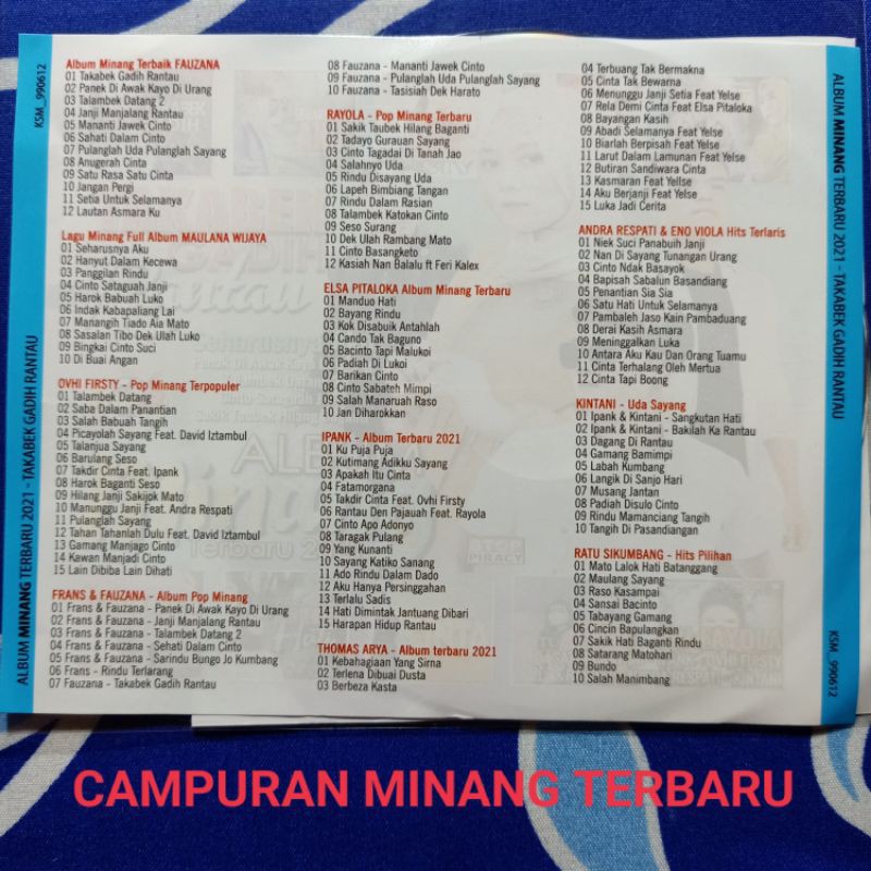 Kaset Musik Audio Mp3 Lagu Minang Campuran Ipank Andra Respati Album Terlaris Shopee Indonesia