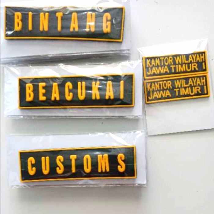 Custom Nametag / Patch Rubber / Papan Nama Karet Custom / Patch Rubber Emblem Karet Tempelan Nama Costums / Costum Papan Nama Tempelan Karet