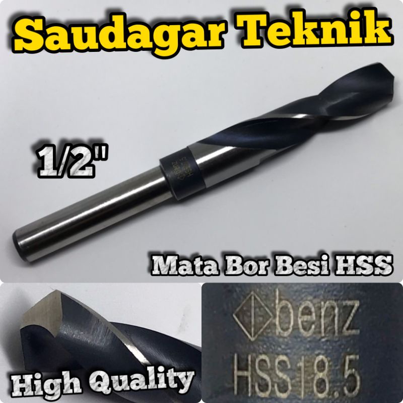 Mata Bor Besi 18.5mm Bisa Bor Tangan Reduced Shank 18,5 mm 1/2&quot;