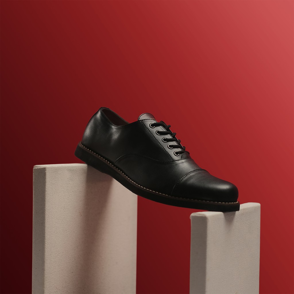 OXFORD BLACK (Original) - Sepatu Formal Pantofel Pria Casual Kulit Kerja Kantor Pantopel Original