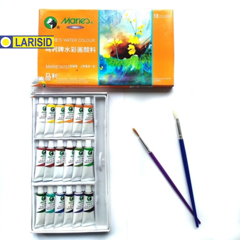 

MARIES WATER COLOUR 18 WARNA 5ML + KUAS E1327