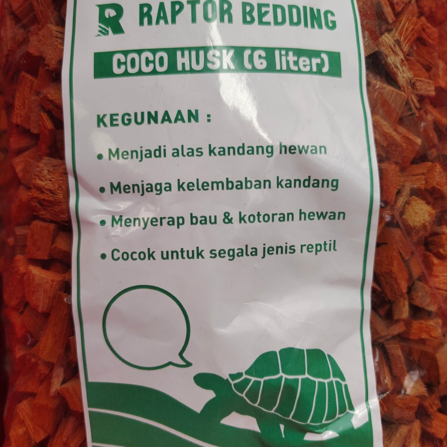 Coco husk raptor 6L/Alas kandang tortoise Reptile cocohusk substrate 6L