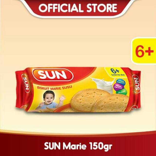 Sun Biskuit Marie Susu 150 gram / Biskuit / Biskuit Bayi / SUN / Makanan Bayi