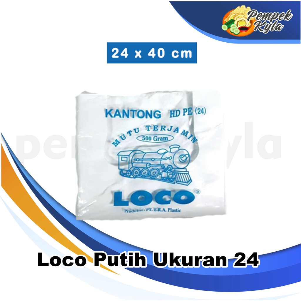 Kantong Plastik Kresek Loco Tebal Putih 500 gram ukuran 24