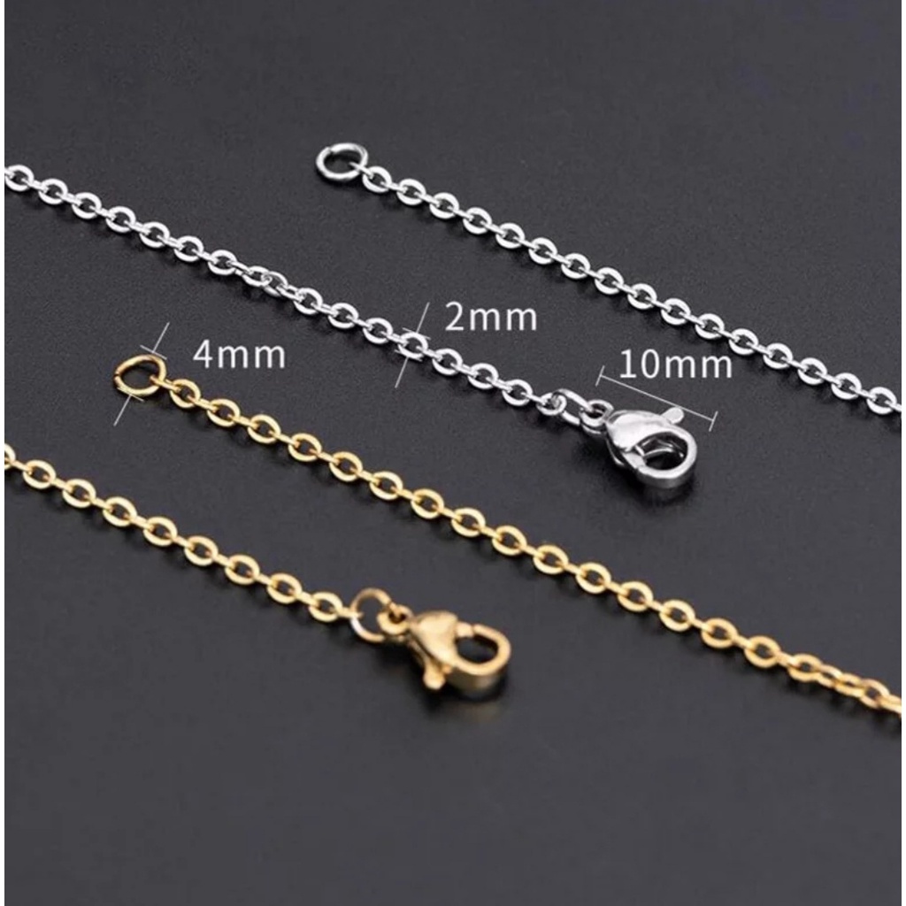 Kalung Stainless Rantai Nuri Tersedia Warna RoseGold, Gold dan Silver