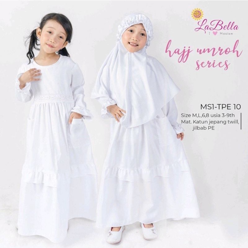 Gamis Putih Manasik anak LaBella