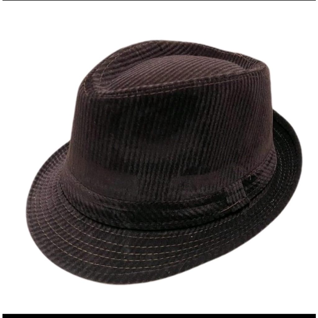 Topi Cowboy Topi Fedora Stylish Jazz Bahan Corduroy